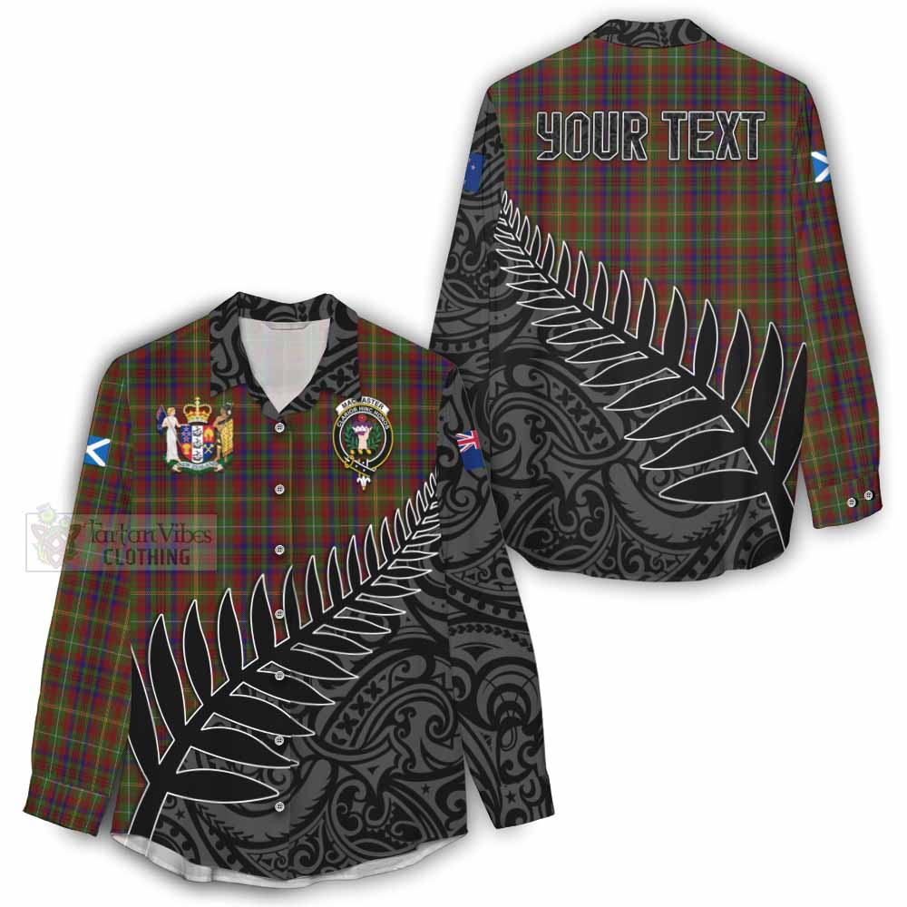 MacMaster (McMaster) Crest Tartan Women's Casual Shirt with New Zealand Silver Fern Half Style - Tartan Vibes Clothing