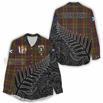 MacMaster (McMaster) Crest Tartan Women's Casual Shirt with New Zealand Silver Fern Half Style - Tartan Vibes Clothing