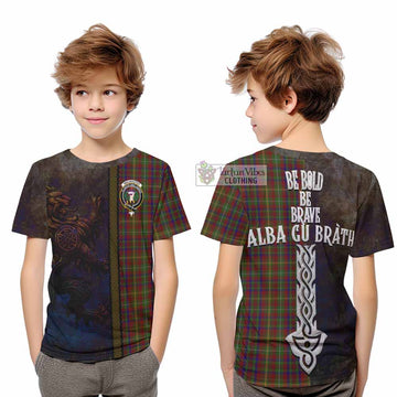 MacMaster (McMaster) Tartan Family Crest Kid T-Shirt Alba Gu Brath Be Brave Lion Ancient Style