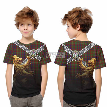 MacMaster (McMaster) Crest Tartan Kid T-Shirt with Golden Lion Emblem Celtic Style - Tartan Vibes Clothing