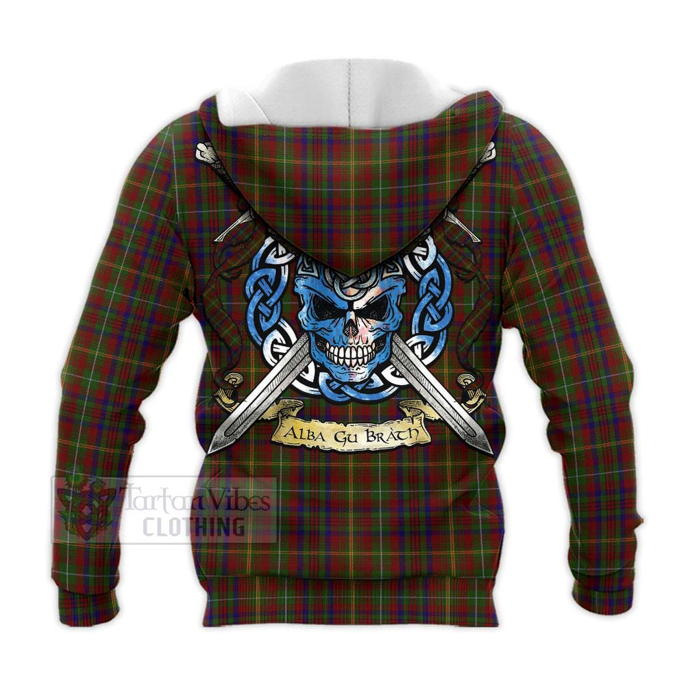 MacMaster (McMaster) Tartan Knitted Hoodie with Family Crest Celtic Skull Style - Tartan Vibes Clothing