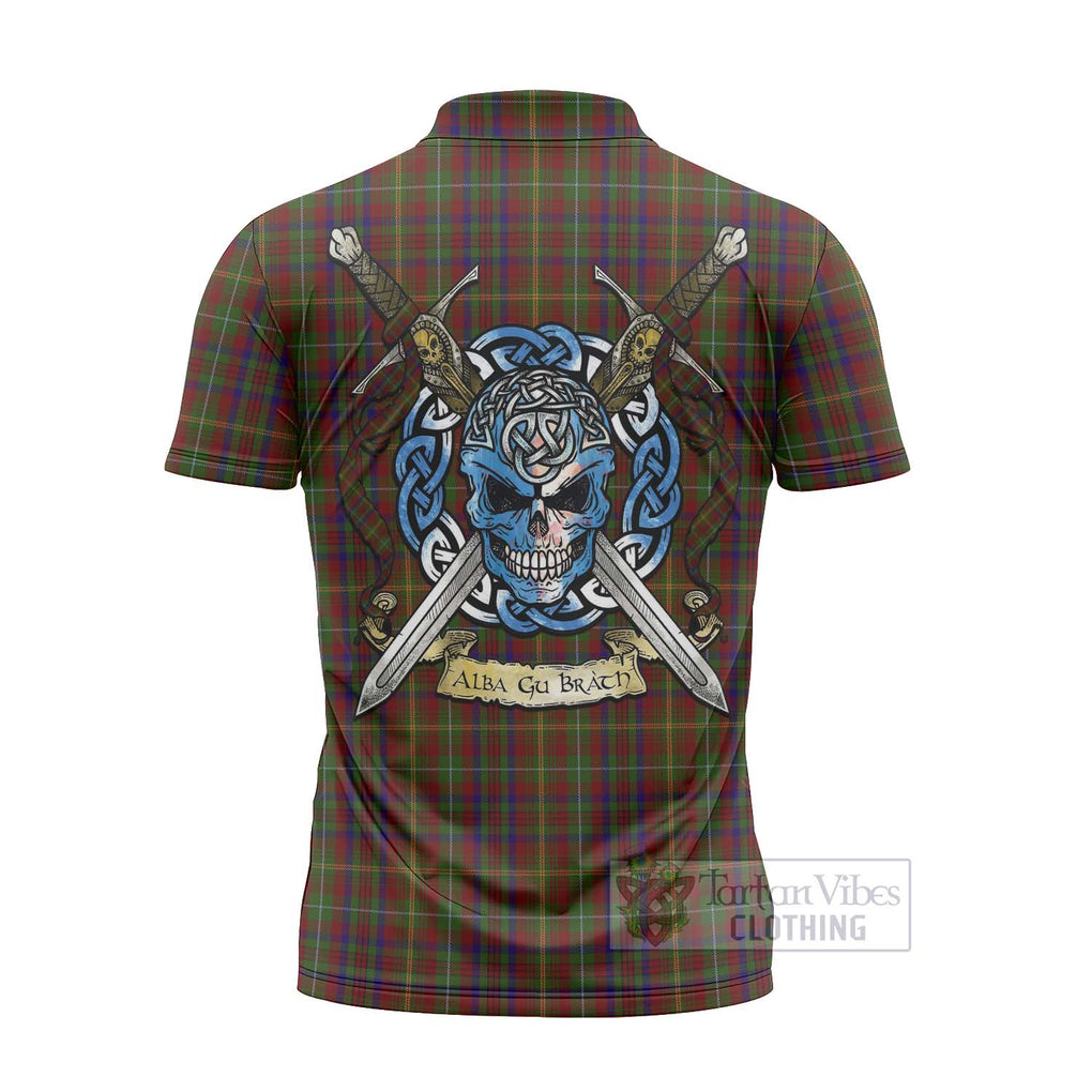 MacMaster (McMaster) Tartan Zipper Polo Shirt with Family Crest Celtic Skull Style - Tartan Vibes Clothing
