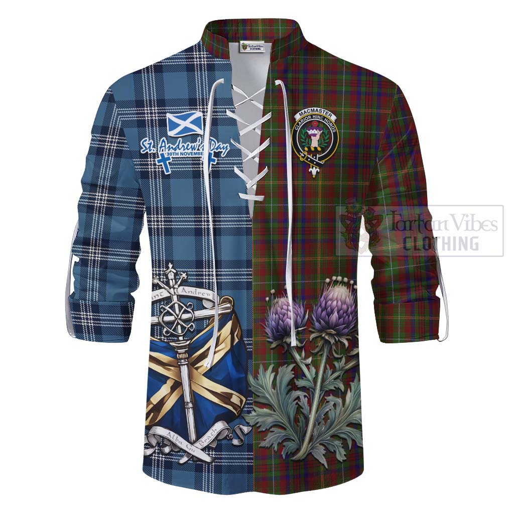 MacMaster (McMaster) Tartan Ghillie Kilt Shirt Happy St. Andrew's Day Half Tartan Style - Tartan Vibes Clothing