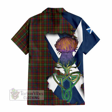 Tartan Vibes Clothing MacMaster (McMaster) Tartan Family Crest Short Sleeve Button Shirt Scottish Thistle Celtic Inspired