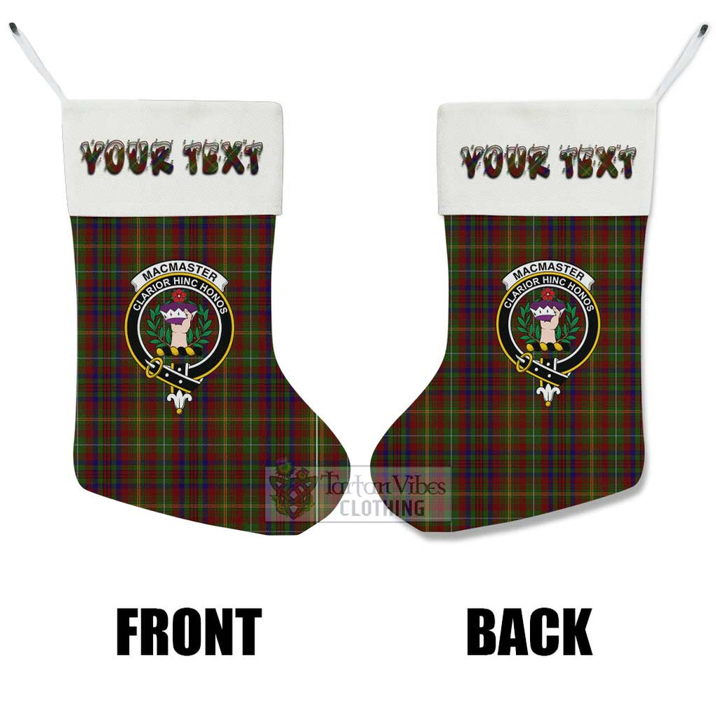 MacMaster (McMaster) Tartan Family Crest Christmas Stocking with Personalized Text - Tartan Vibes Clothing