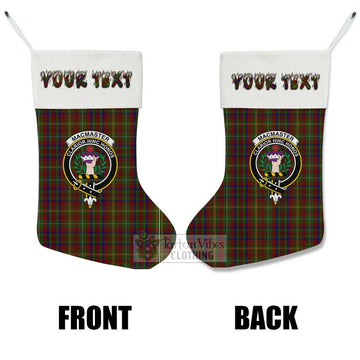 MacMaster (McMaster) Tartan Family Crest Christmas Stocking with Personalized Text - Tartan Vibes Clothing