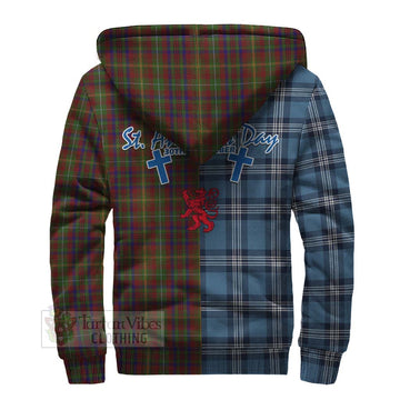 MacMaster (McMaster) Tartan Sherpa Hoodie Happy St. Andrew's Day Half Tartan Style - Tartan Vibes Clothing