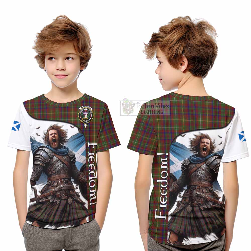 MacMaster (McMaster) Crest Tartan Kid T-Shirt Inspired by the Freedom of Scottish Warrior - Tartan Vibes Clothing