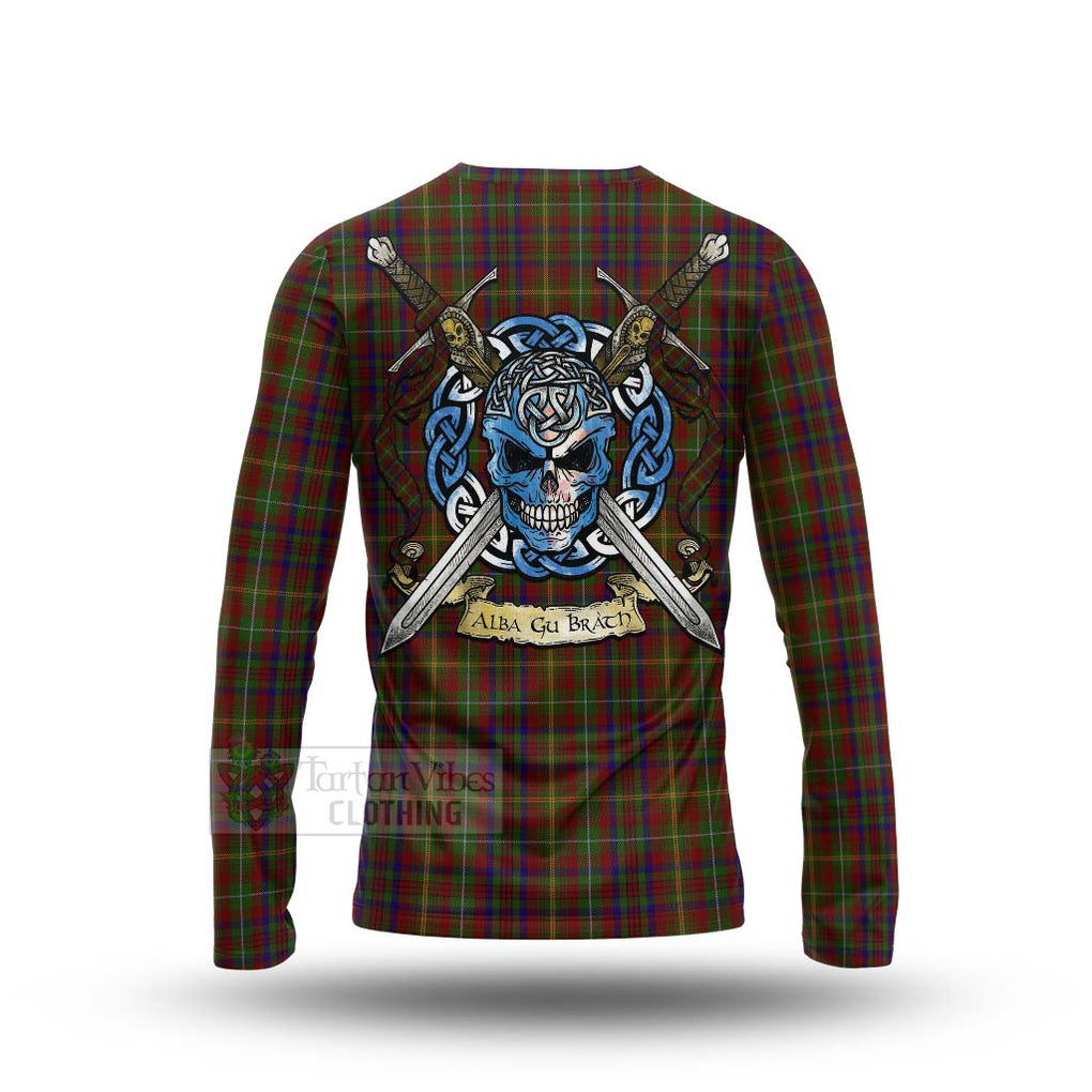 MacMaster (McMaster) Tartan Long Sleeve T-Shirt with Family Crest Celtic Skull Style - Tartan Vibes Clothing