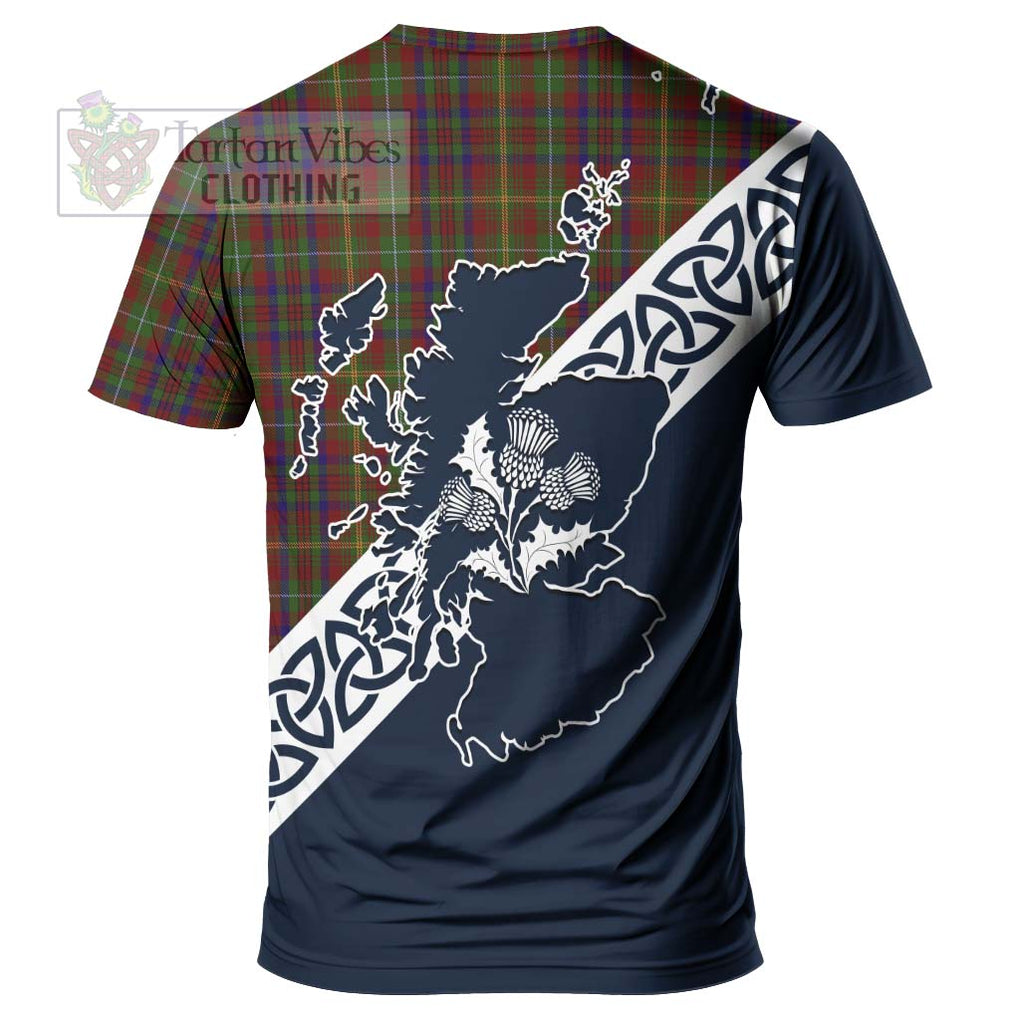 MacMaster (McMaster) Tartan T-Shirt Featuring Thistle and Scotland Map - Tartanvibesclothing Store
