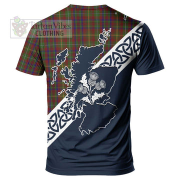 MacMaster (McMaster) Tartan T-Shirt Featuring Thistle and Scotland Map - Tartanvibesclothing Store