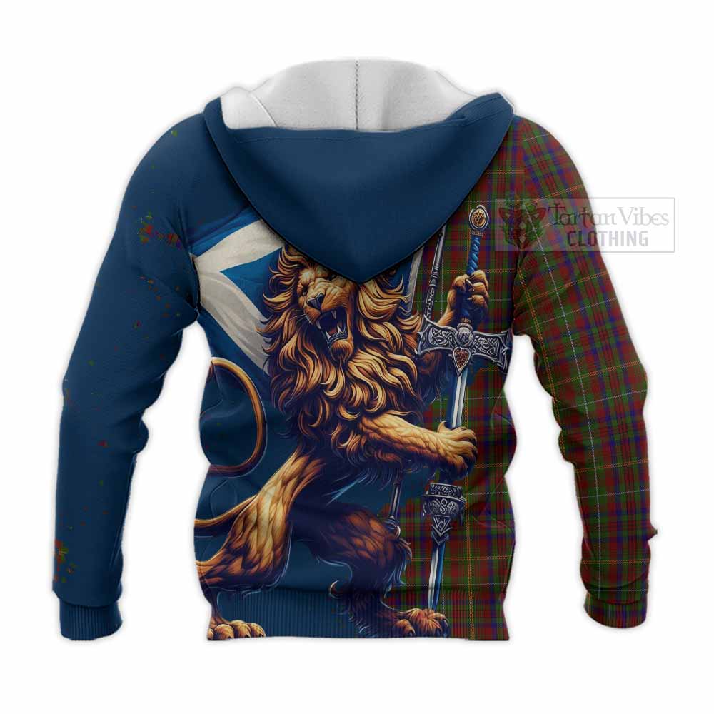 MacMaster (McMaster) Tartan Family Crest Knitted Hoodie with Scottish Majestic Lion - Tartan Vibes Clothing
