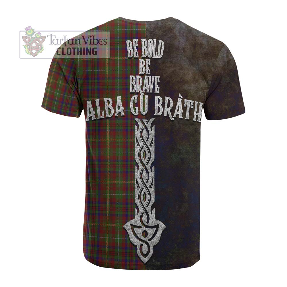 Tartan Vibes Clothing MacMaster (McMaster) Tartan Family Crest Cotton T-shirt Alba Gu Brath Be Brave Lion Ancient Style