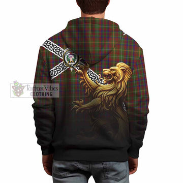 Tartan Vibes Clothing MacMaster (McMaster) Crest Tartan Hoodie with Golden Lion Emblem Celtic Style