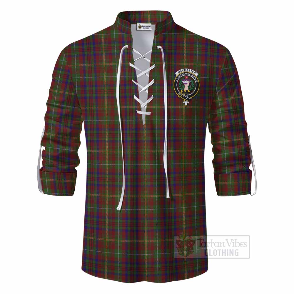 MacMaster (McMaster) Tartan Ghillie Kilt Shirt with Family Crest DNA In Me Style - Tartan Vibes Clothing