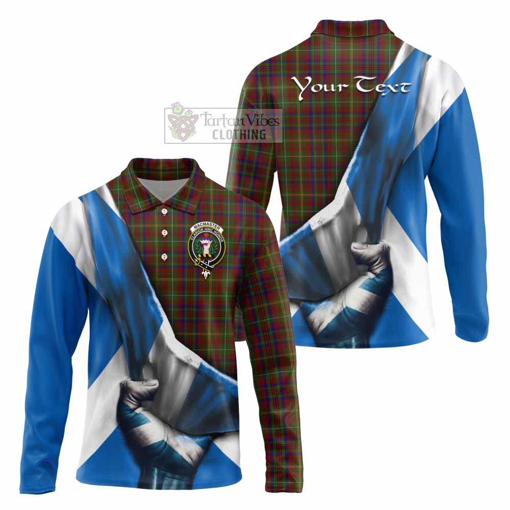 MacMaster (McMaster) Tartan Long Sleeve Polo Shirt with Family Crest Scotland Patriotic Style - Tartan Vibes Clothing