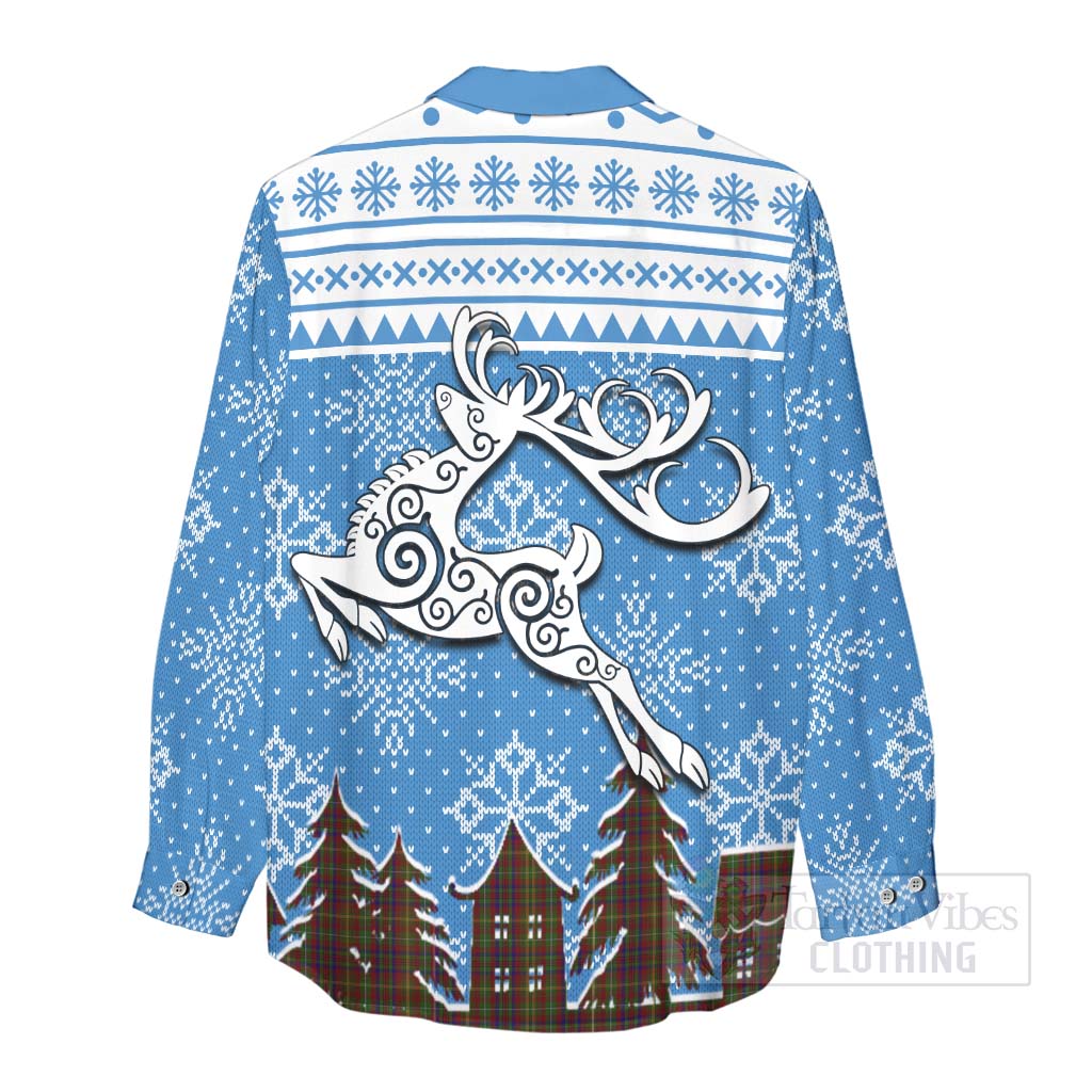 MacMaster (McMaster) Clan Christmas Women's Casual Shirt Celtic Reindeer Style - Tartan Vibes Clothing