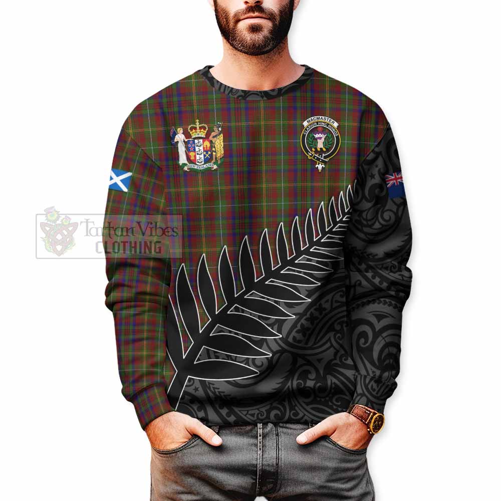 MacMaster (McMaster) Crest Tartan Sweatshirt with New Zealand Silver Fern Half Style - Tartan Vibes Clothing