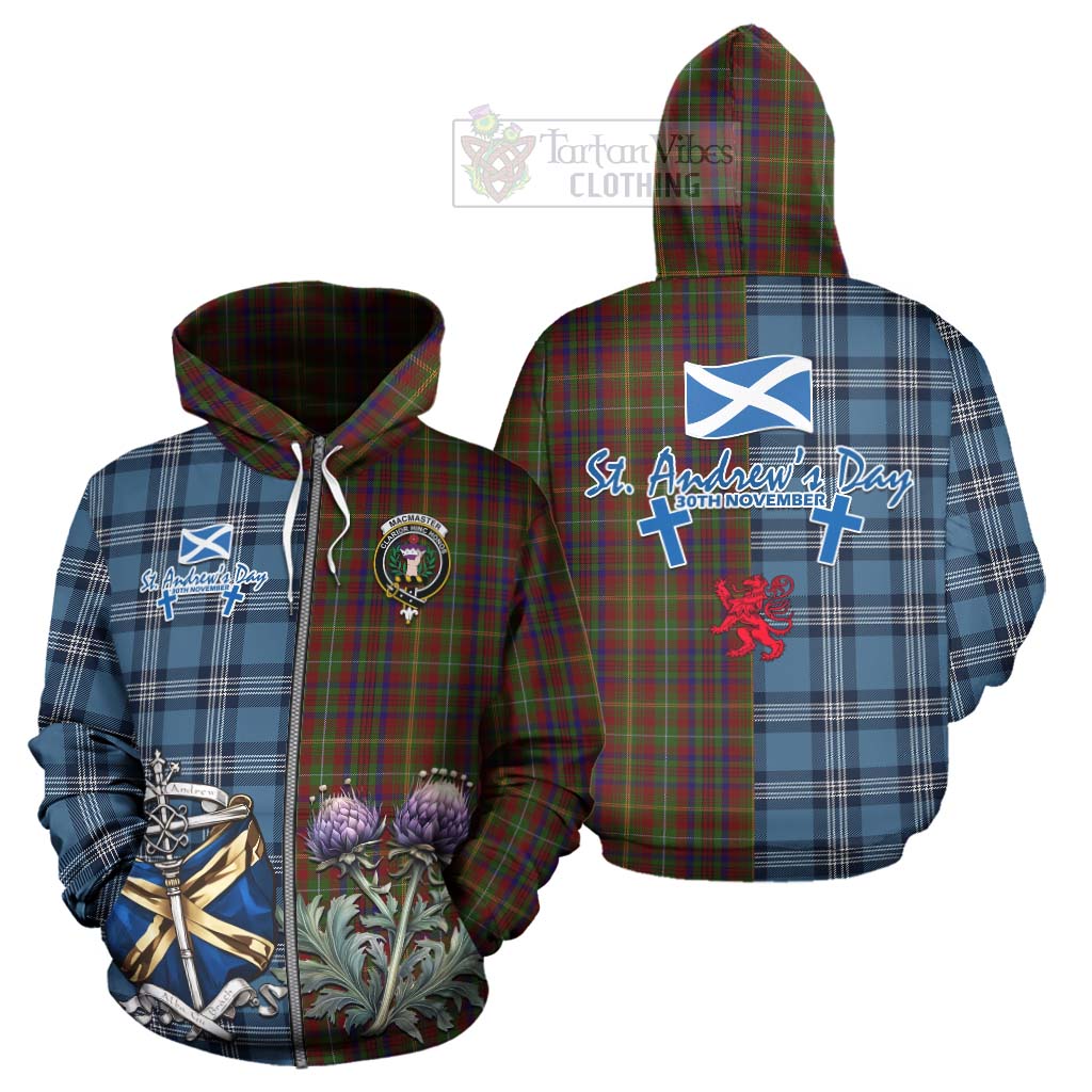 MacMaster (McMaster) Tartan Hoodie Happy St. Andrew's Day Half Tartan Style - Tartan Vibes Clothing