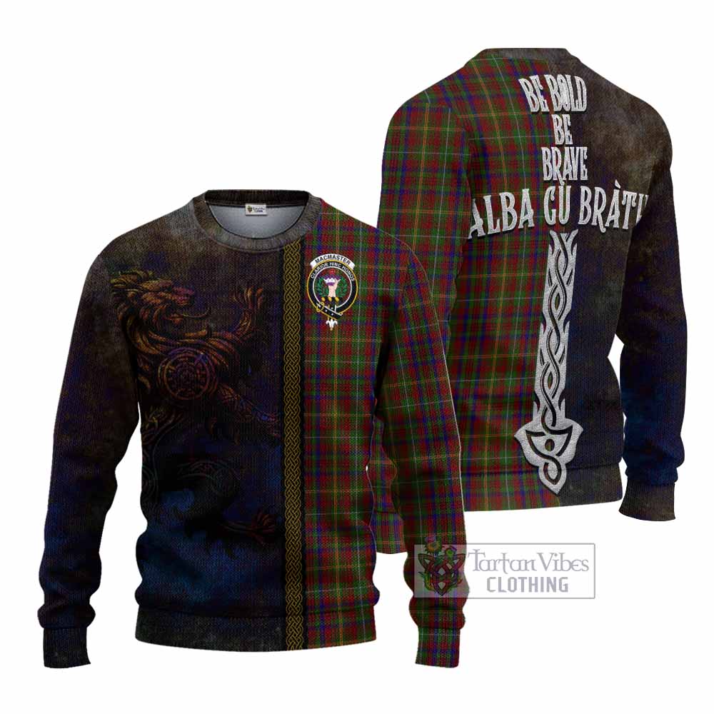 Tartan Vibes Clothing MacMaster (McMaster) Tartan Family Crest Knitted Sweater Alba Gu Brath Be Brave Lion Ancient Style
