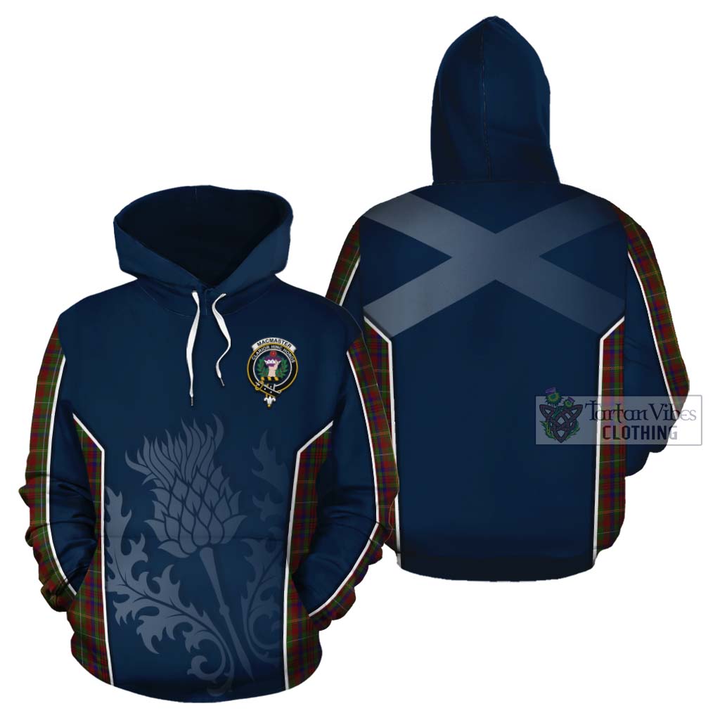 MacMaster (McMaster) Tartan Cotton Hoodie with Family Crest and Scottish Thistle Vibes Sport Style Zip Hoodie - Tartan Vibes Clothing