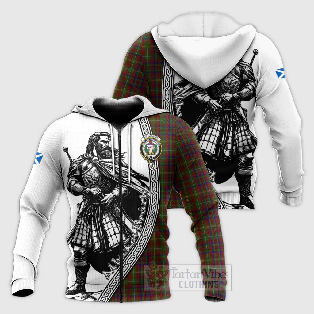 MacMaster (McMaster) Tartan Clan Crest Knitted Hoodie with Highlander Warrior Celtic Style Unisex Knitted Zip Hoodie - Tartan Vibes Clothing