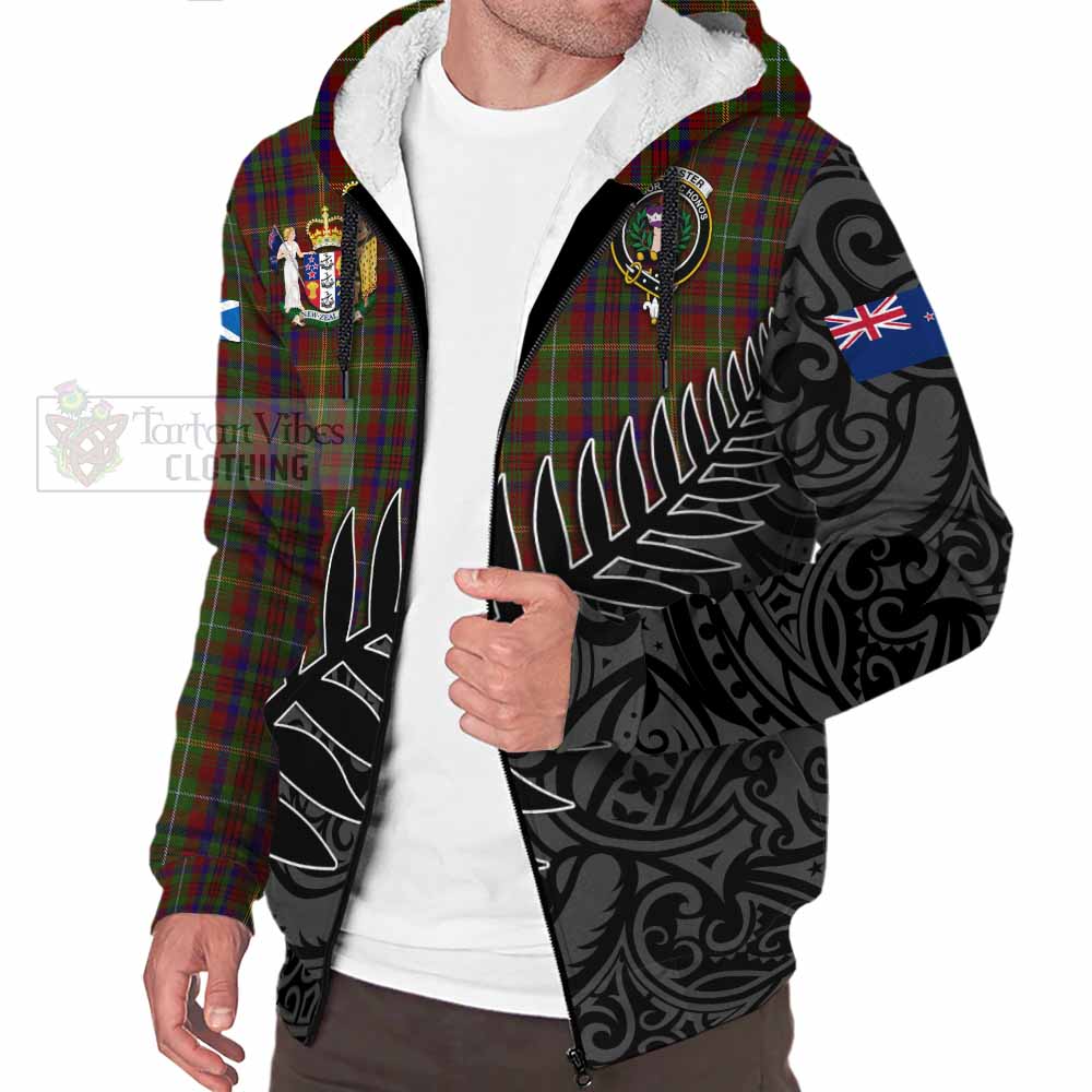 MacMaster (McMaster) Crest Tartan Sherpa Hoodie with New Zealand Silver Fern Half Style Unisex - Tartan Vibes Clothing