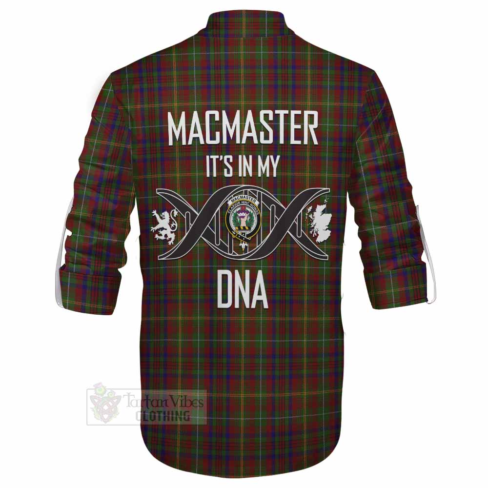 MacMaster (McMaster) Tartan Ghillie Kilt Shirt with Family Crest DNA In Me Style - Tartan Vibes Clothing
