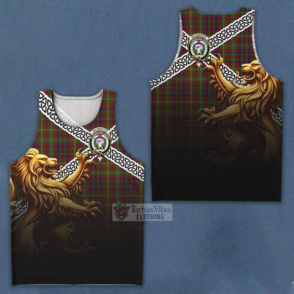 MacMaster (McMaster) Crest Tartan Men's Tank Top with Golden Lion Emblem Celtic Style - Tartan Vibes Clothing