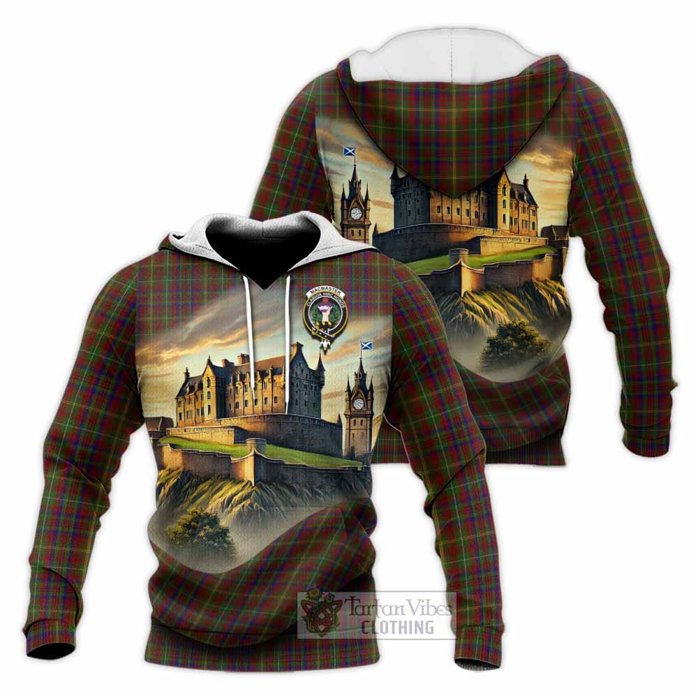 MacMaster (McMaster) Tartan Family Crest Knitted Hoodie with Scottish Ancient Castle Style - Tartan Vibes Clothing