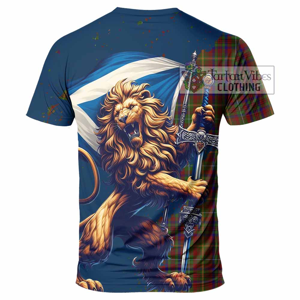 MacMaster (McMaster) Tartan Family Crest T-Shirt with Scottish Majestic Lion - Tartan Vibes Clothing