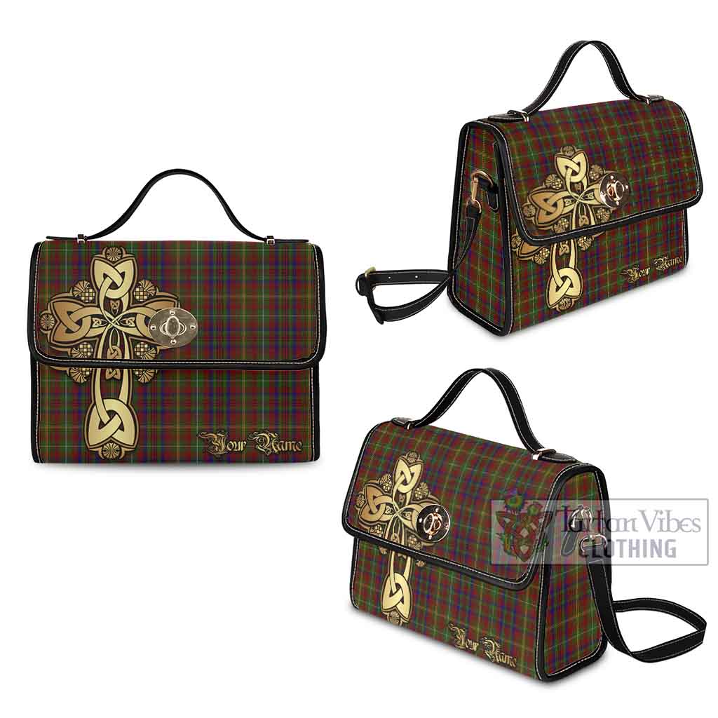 Tartan Vibes Clothing MacMaster (McMaster) Tartan Waterproof Canvas Bag Golden Thistle Celtic Cross Style