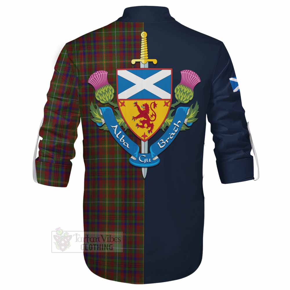MacMaster (McMaster) Tartan Ghillie Kilt Shirt Alba with Scottish Lion Royal Arm Half Style - Tartan Vibes Clothing