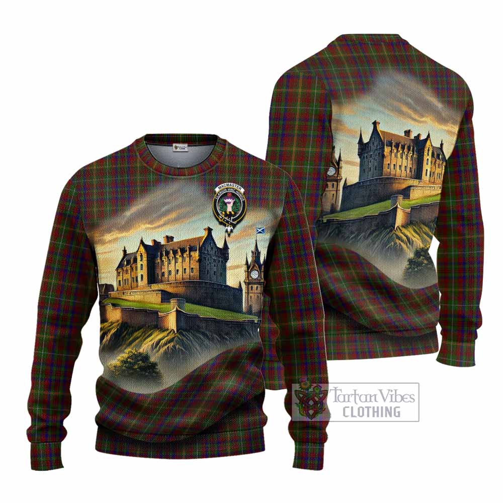 MacMaster (McMaster) Tartan Family Crest Knitted Sweater with Scottish Ancient Castle Style - Tartan Vibes Clothing