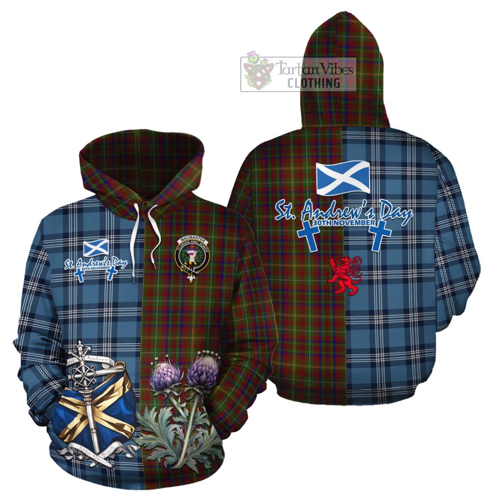 MacMaster (McMaster) Tartan Cotton Hoodie Happy St. Andrew's Day Half Tartan Style Zip Hoodie - Tartan Vibes Clothing