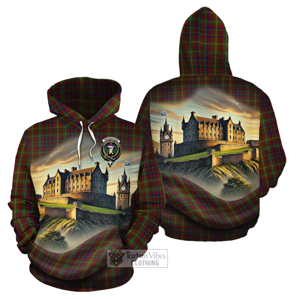 MacMaster (McMaster) Tartan Family Crest Cotton Hoodie with Scottish Ancient Castle Style - Tartan Vibes Clothing