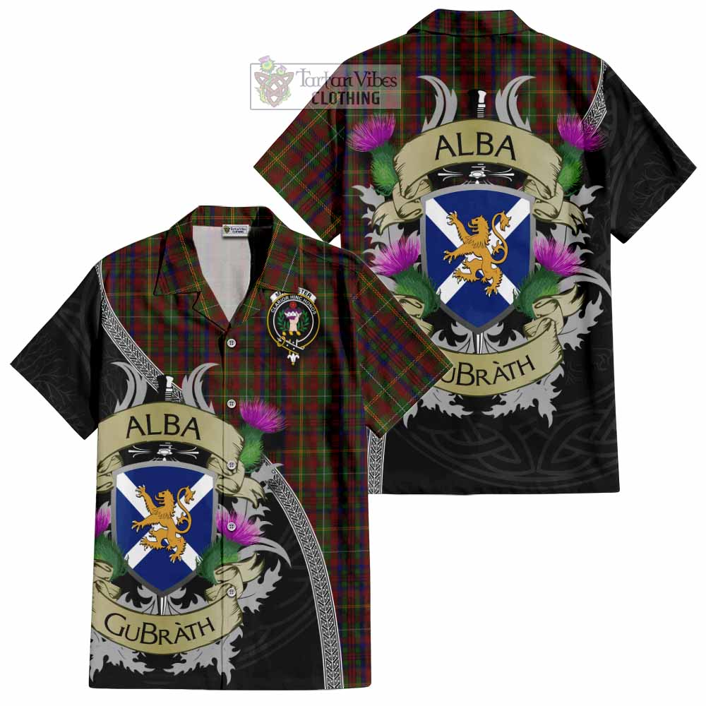 MacMaster (McMaster) Tartan Family Crest Hawaiian Shirt Lion Rampant Royal Thistle Shield Celtic Inspired - Tartan Vibes Clothing