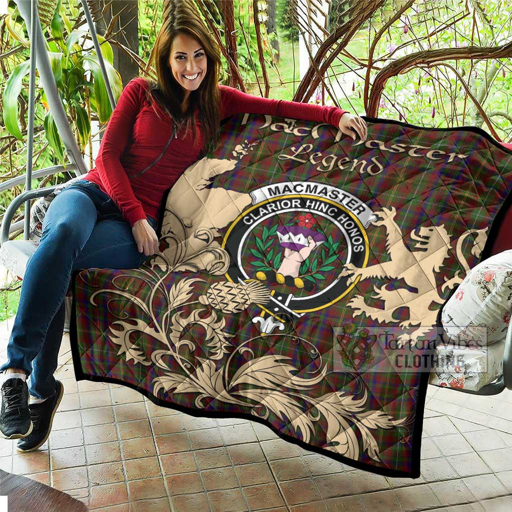 Tartan Vibes Clothing MacMaster (McMaster) Tartan Quilt with Family Crest and Scottish Symbol Style