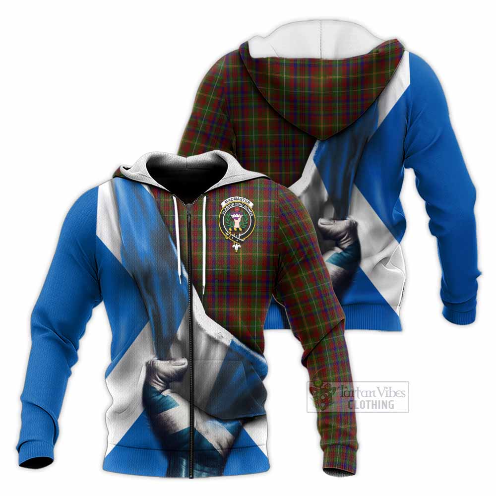 MacMaster (McMaster) Tartan Knitted Hoodie with Family Crest Scotland Patriotic Style Unisex Knitted Zip Hoodie - Tartan Vibes Clothing