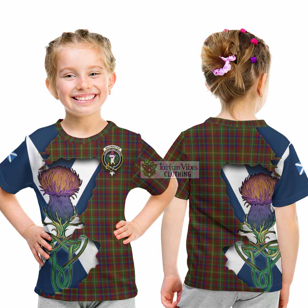 Tartan Vibes Clothing MacMaster (McMaster) Tartan Family Crest Kid T-Shirt Scottish Thistle Celtic Inspired