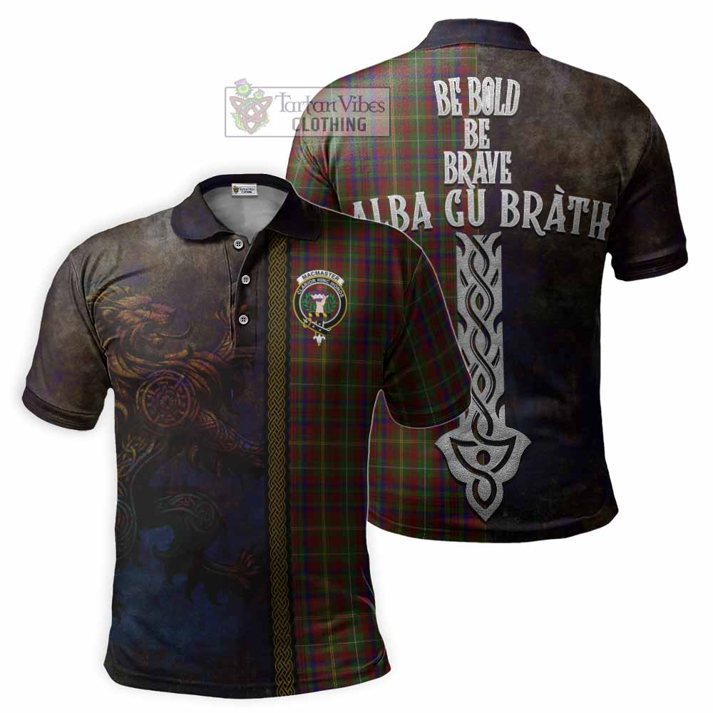 Tartan Vibes Clothing MacMaster (McMaster) Tartan Family Crest Polo Shirt Alba Gu Brath Be Brave Lion Ancient Style