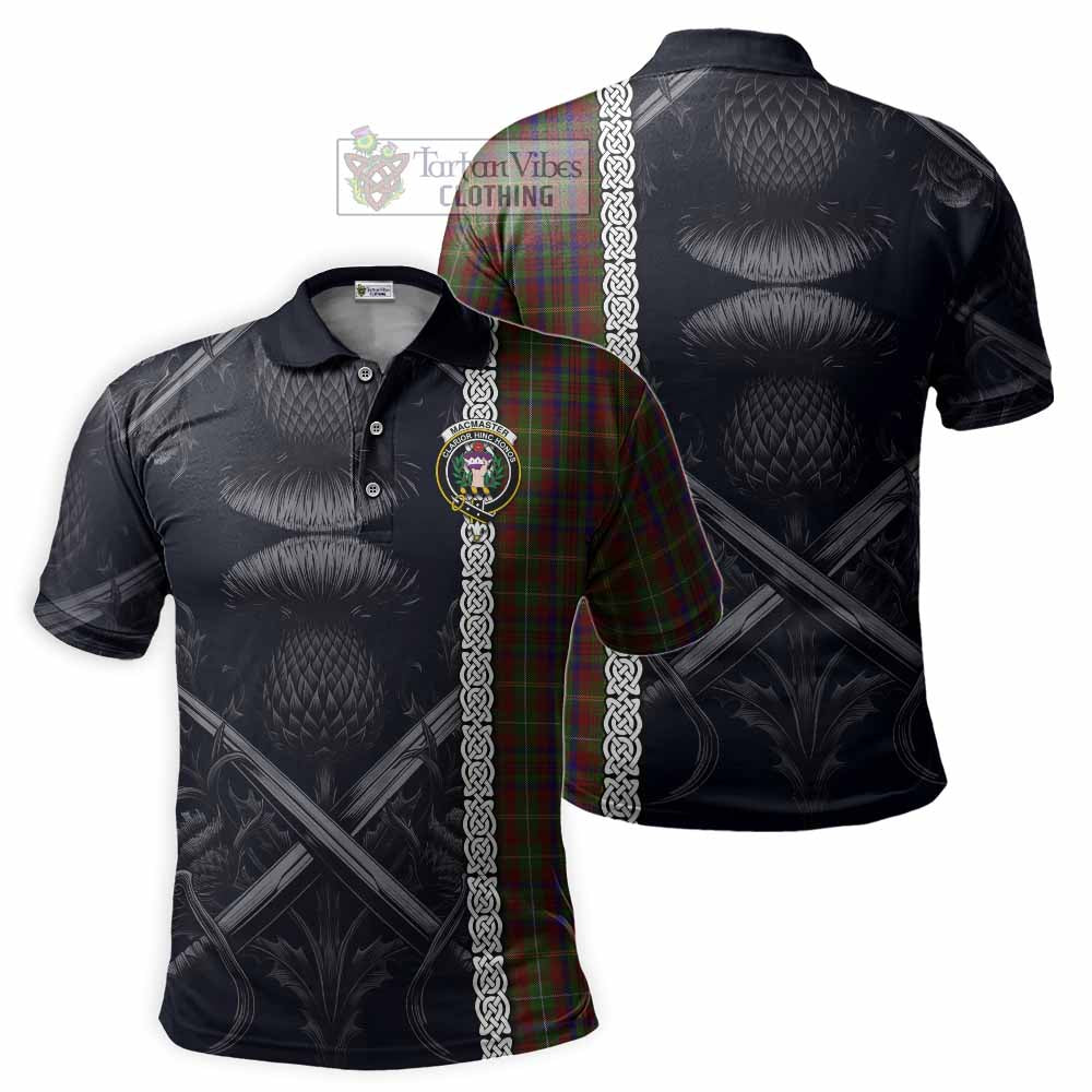 MacMaster (McMaster) Tartan Polo Shirt with Family Crest Cross Sword Thistle Celtic Vibes - Tartan Vibes Clothing