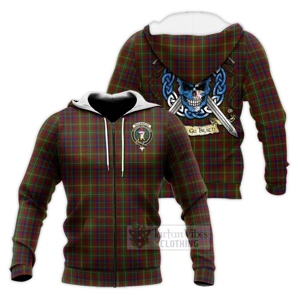 MacMaster (McMaster) Tartan Knitted Hoodie with Family Crest Celtic Skull Style Unisex Knitted Zip Hoodie - Tartan Vibes Clothing