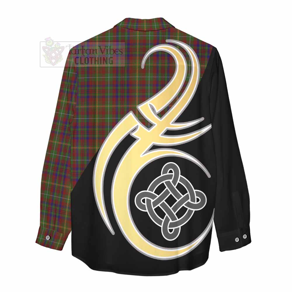 MacMaster (McMaster) Tartan Women's Casual Shirt with Family Crest and Celtic Symbol Style - Tartan Vibes Clothing