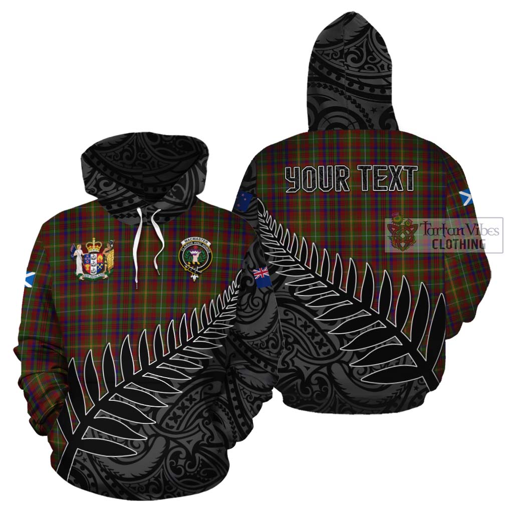 MacMaster (McMaster) Crest Tartan Cotton Hoodie with New Zealand Silver Fern Half Style Zip Hoodie - Tartan Vibes Clothing