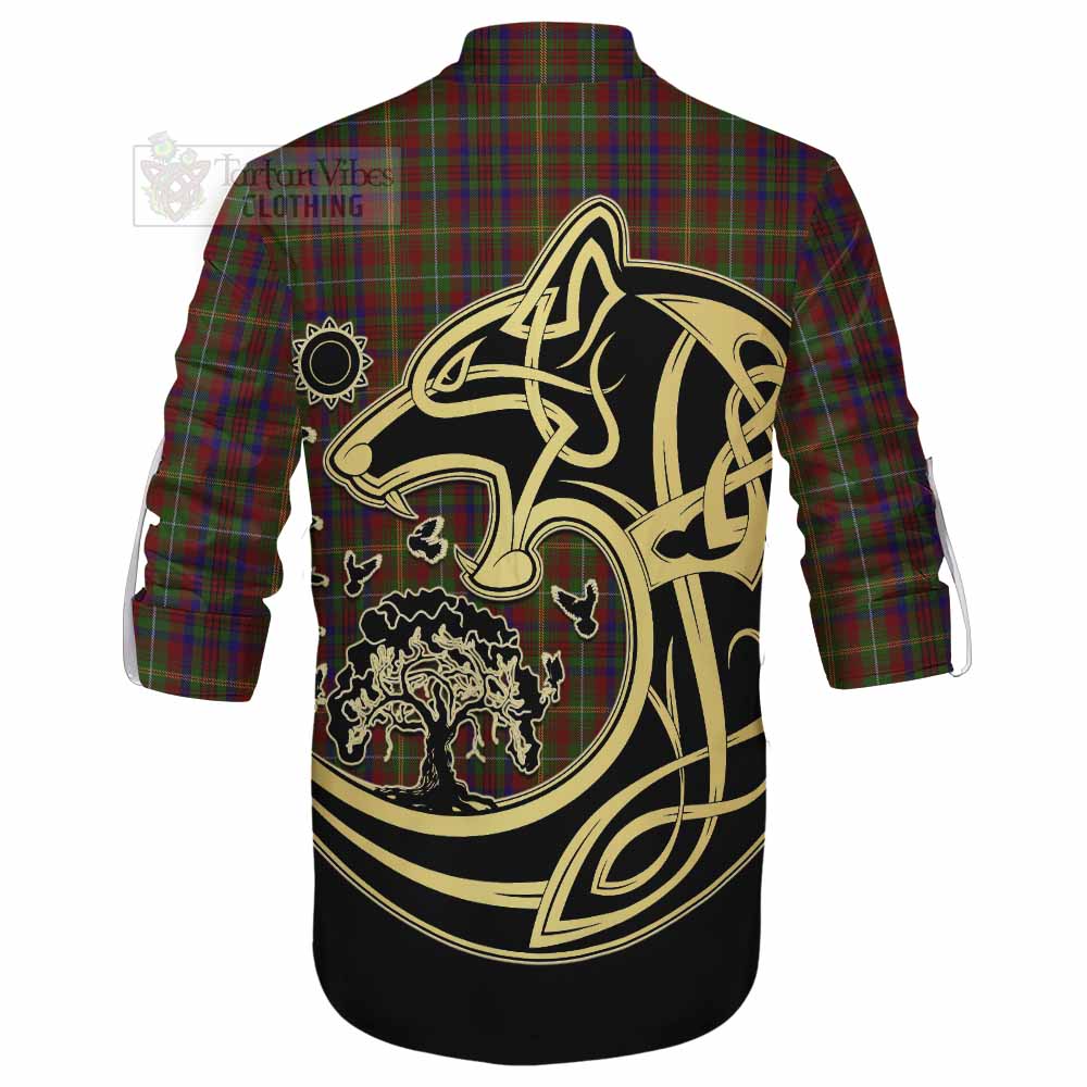 MacMaster (McMaster) Tartan Ghillie Kilt Shirt with Family Crest Celtic Wolf Style - Tartan Vibes Clothing
