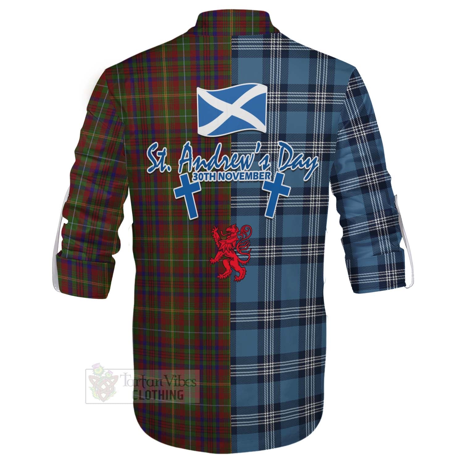MacMaster (McMaster) Tartan Ghillie Kilt Shirt Happy St. Andrew's Day Half Tartan Style - Tartan Vibes Clothing