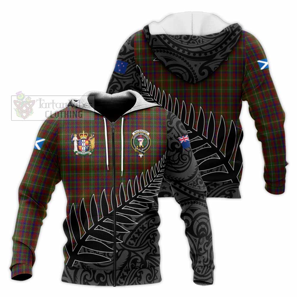 MacMaster (McMaster) Crest Tartan Knitted Hoodie with New Zealand Silver Fern Half Style Unisex Knitted Zip Hoodie - Tartan Vibes Clothing