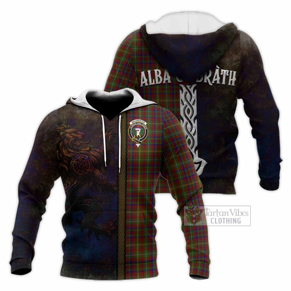 MacMaster (McMaster) Tartan Family Crest Knitted Hoodie Alba Gu Brath Be Brave Lion Ancient Style - Tartan Vibes Clothing