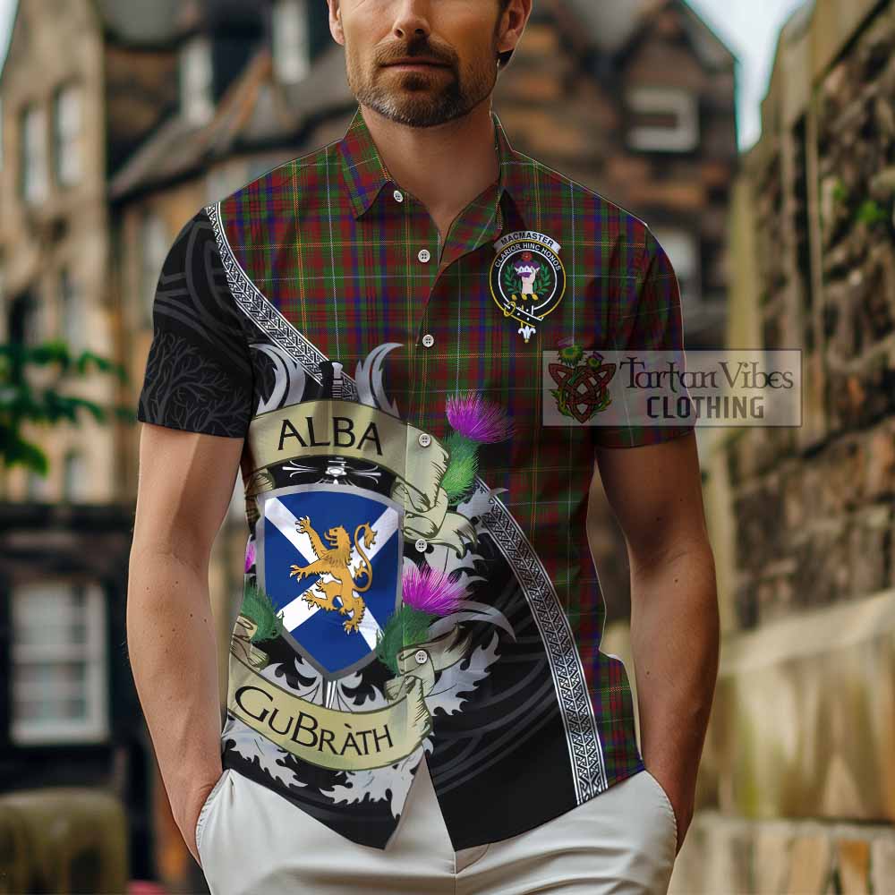 MacMaster (McMaster) Tartan Family Crest Hawaiian Shirt Lion Rampant Royal Thistle Shield Celtic Inspired - Tartan Vibes Clothing